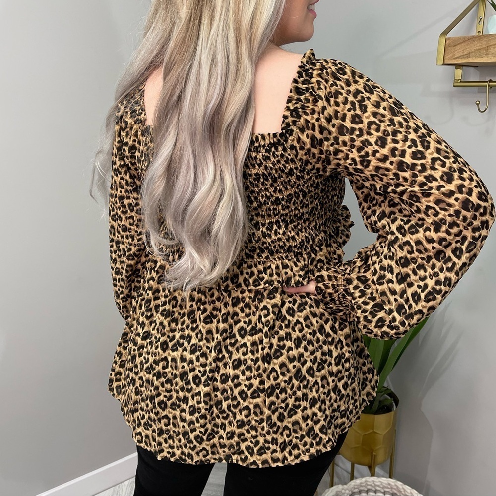 Leopard Print Long Sleeve Top - Picture 3 of 4